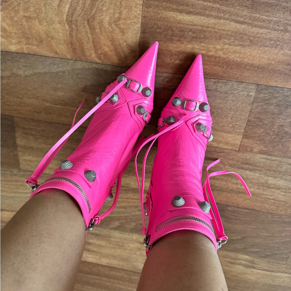 Pink balenciaga Cagole booties size 38 (8)